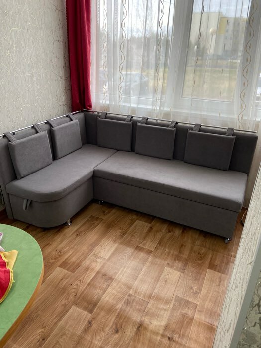 Фотография покупателя товара Угловой кухонный диван «Париж 1», механизм дельфин, угол левый, велюр, галакси лайт 021 - Фото 5