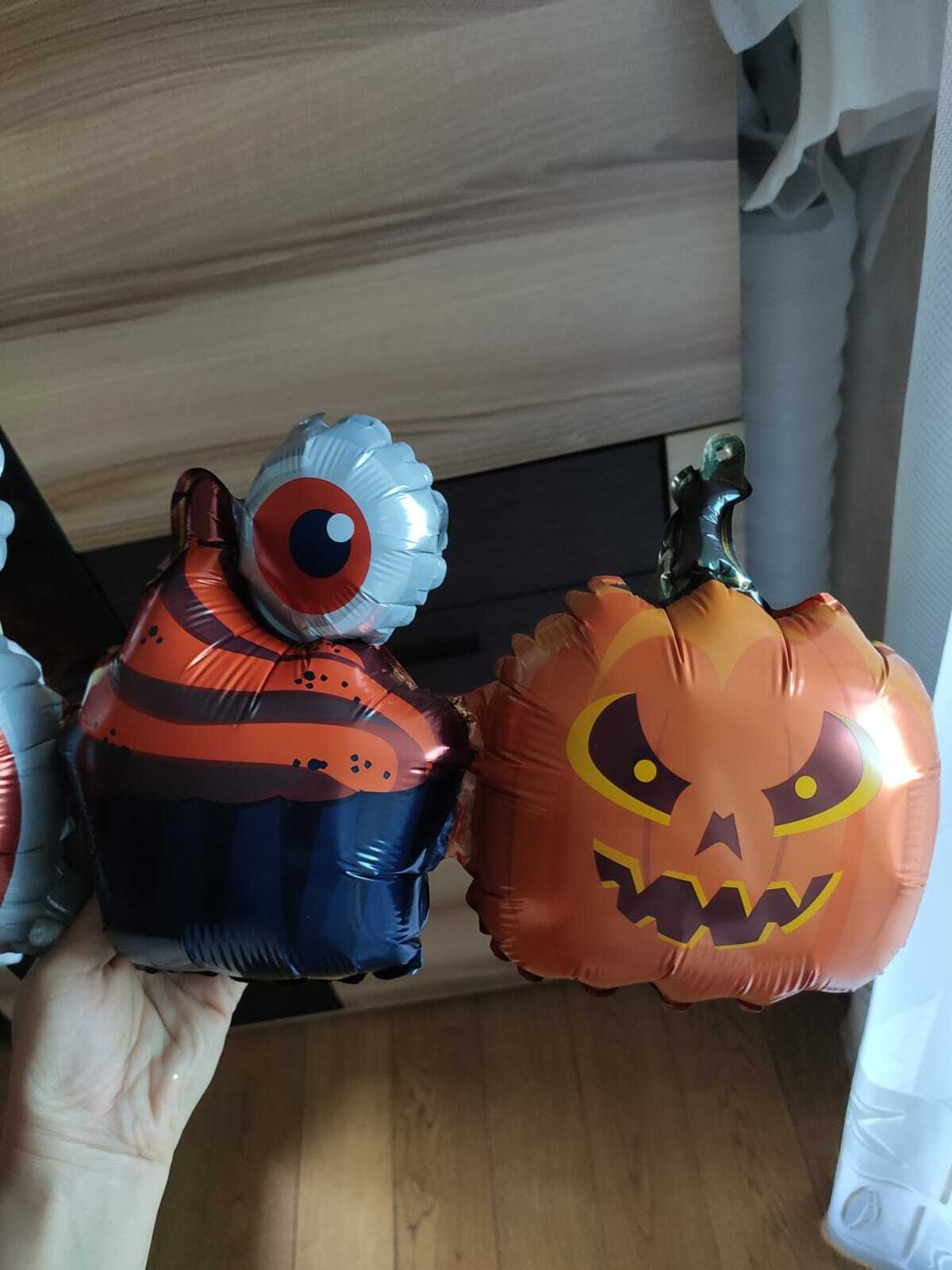 Фотография покупателя товара Гирлянда из фольгированных шаров 38" «Хеллоуин», 80 см - Фото 4