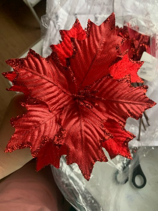 Фотография покупателя товара Декор "Зимний цветок" резной, 17х12 см, красный