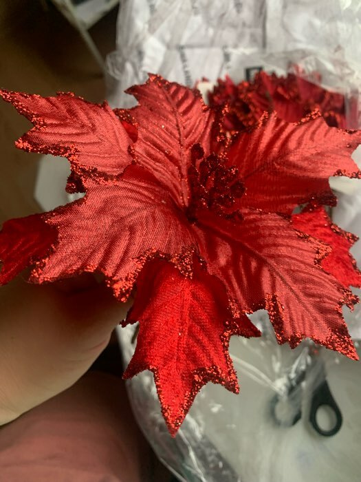 Фотография покупателя товара Декор "Зимний цветок" резной, 17х12 см, красный - Фото 4