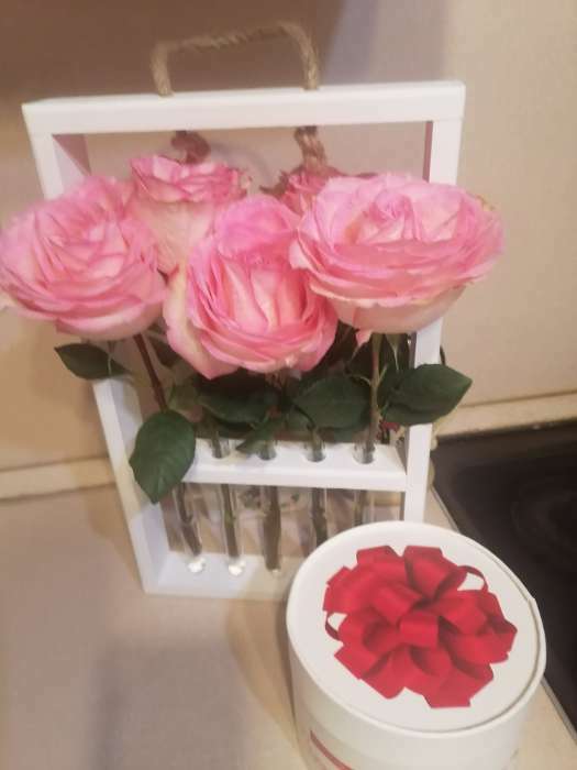 Фотография покупателя товара Кашпо деревянное 26×4×40 см с 5 колбами 15 см "Рамка Экстра Слим", белый Дарим Красиво