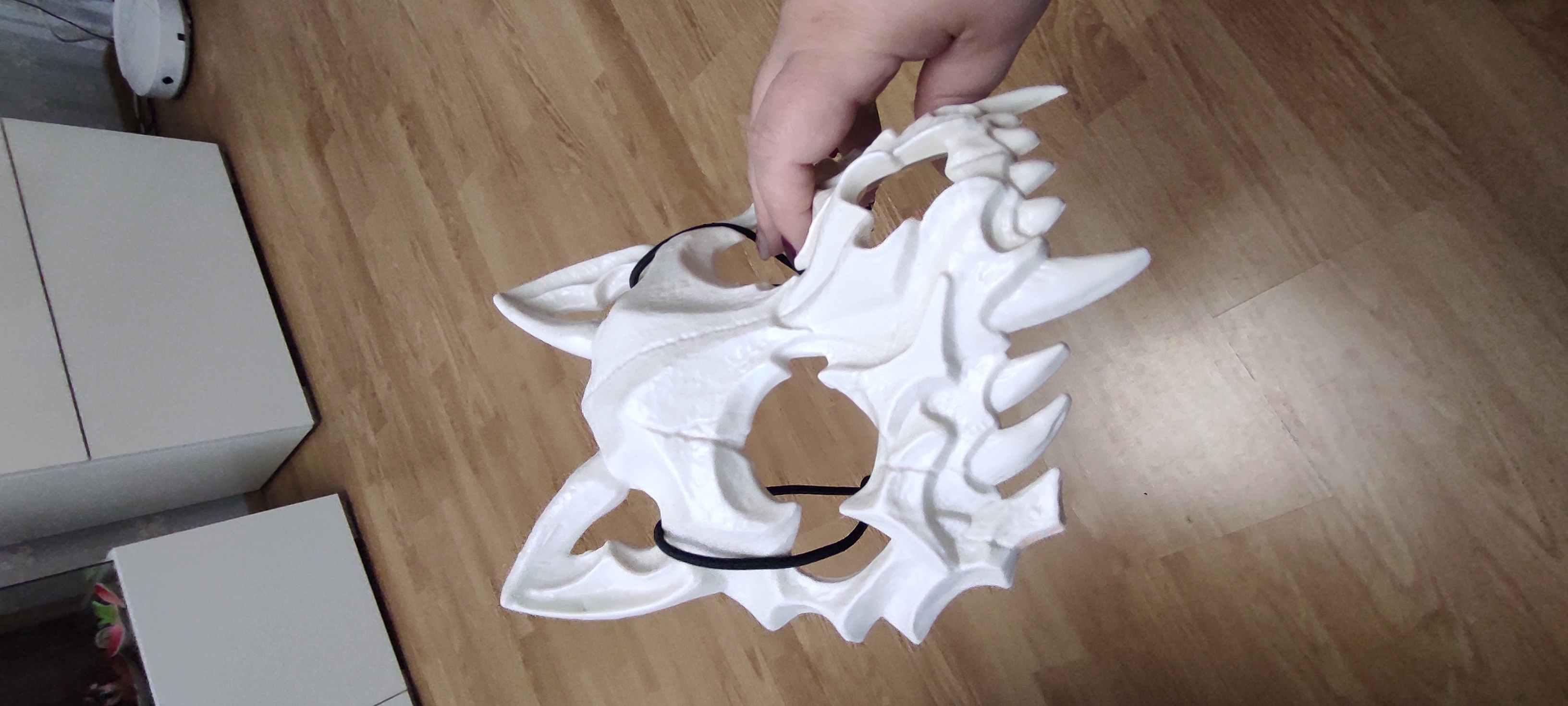 Фотография покупателя товара Карнавальный набор: бандана в полоску, маска собаки белая, термонаклейка - Фото 1