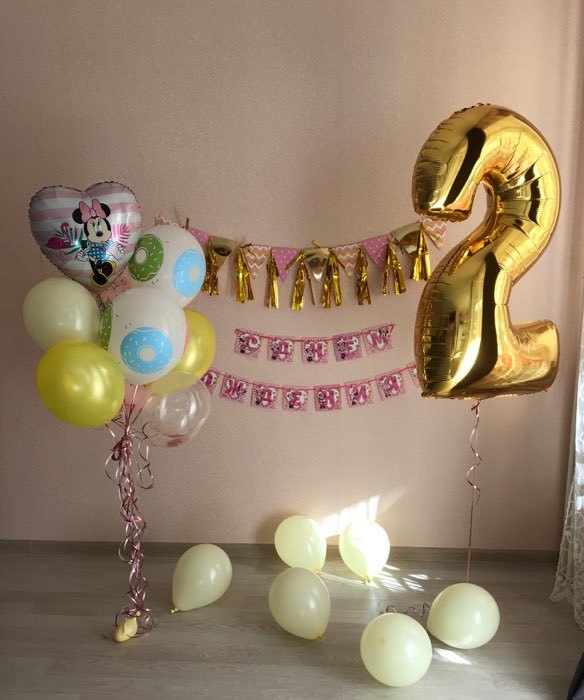 Фотография покупателя товара Гирлянда на ленте "С днем рождения", 215 см, Минни Маус - Фото 1