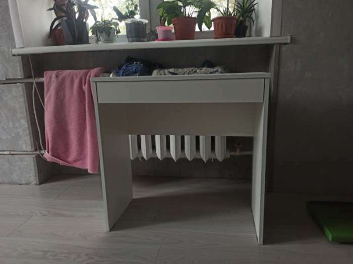 Фотография покупателя товара Стол письменный «Нордик», 1 ящик, 750×350×750 мм, цвет дуб сонома/белый - Фото 4