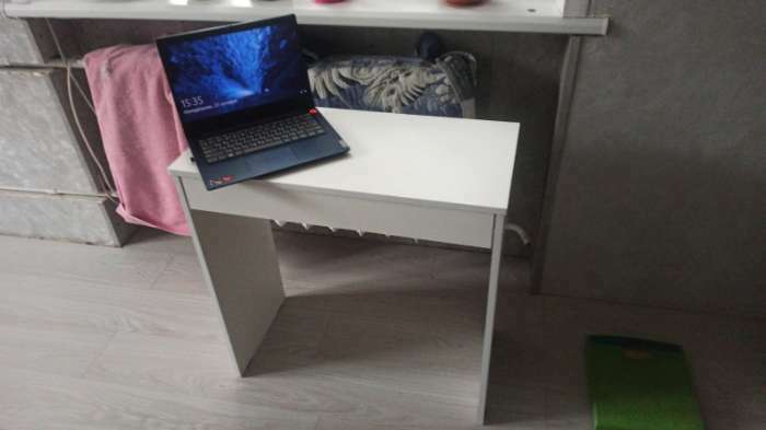 Фотография покупателя товара Стол письменный «Нордик», 1 ящик, 750×350×750 мм, цвет дуб сонома/белый - Фото 3