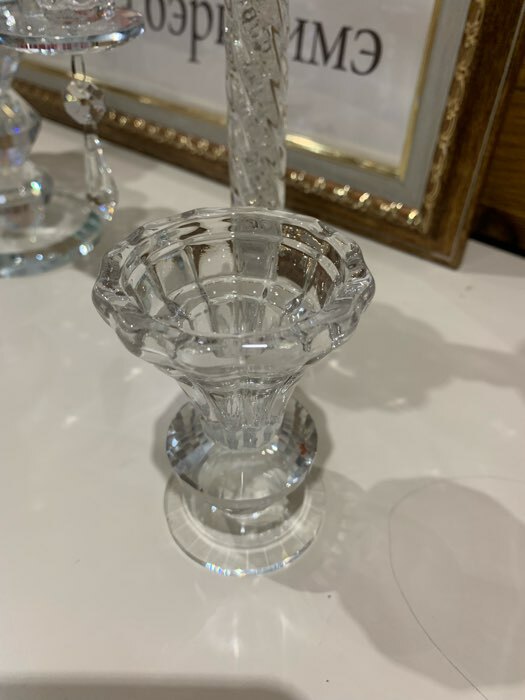 Фотография покупателя товара Стеклянный подсвечник на 1 свечу «Вазон с хрусталиком», 8.5×6×6 см - Фото 2