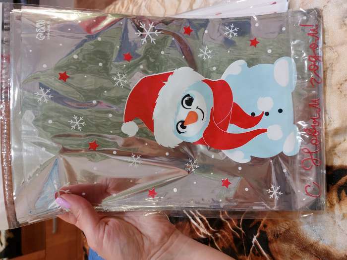 Фотография покупателя товара Пакет пластиковый «Снеговичок», 20 × 30 см - Фото 3