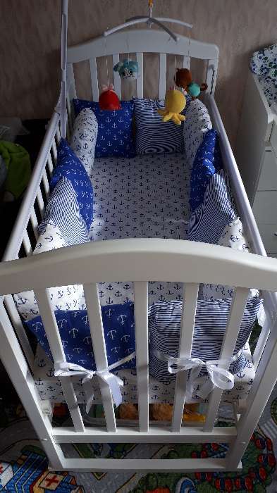 Фотография покупателя товара Кроватка детская «Лира-2», качалка, размер 120 х 60 см, белый - Фото 1