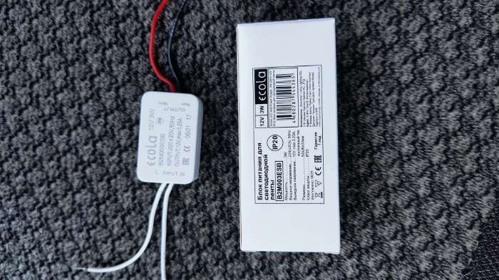 Фотография покупателя товара Блок питания Ecola для светодиодной ленты 12 В, 3 Вт, IP20