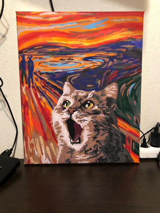 Фотография покупателя товара Картина по номерам на холсте с подрамником «Кот в поле», 40×50 см - Фото 7