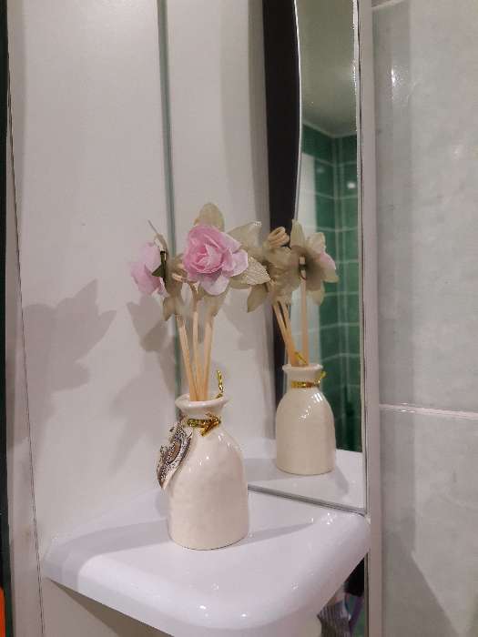 Фотография покупателя товара Набор подарочный с диффузором "Ваза с цветком", аромат фиалка, "Богатство Аромата"