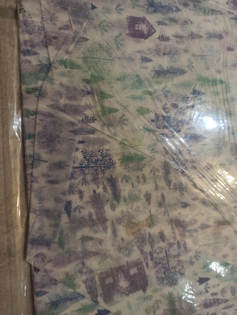 Фотография покупателя товара Бумага упаковочная тишью "Снежный лес", 50 х70 см - Фото 1