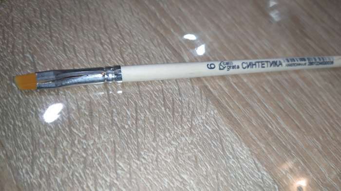 Фотография покупателя товара Кисть Синтетика Наклонная № 6 (ширина обоймы 6 мм; длина волоса 6/8 мм), деревянная ручка, Calligrata