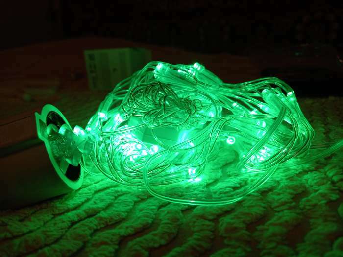 Фотография покупателя товара Гирлянда «Сеть-ёлка» 2 × 2 м, IP20, тёмная нить, 152 LED, свечение белое, 8 режимов, 220 В - Фото 4