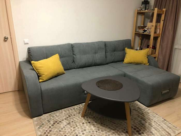 Фотография покупателя товара Угловой диван «Нью-Йорк 3», угол правый, пантограф, велюр, цвет селфи 15, подушки селфи 08 - Фото 4