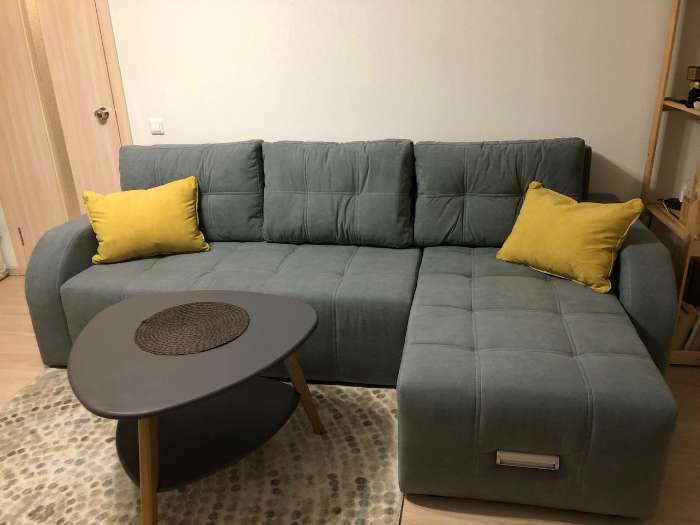 Фотография покупателя товара Угловой диван «Нью-Йорк 3», угол правый, пантограф, велюр, цвет селфи 15, подушки селфи 08 - Фото 3