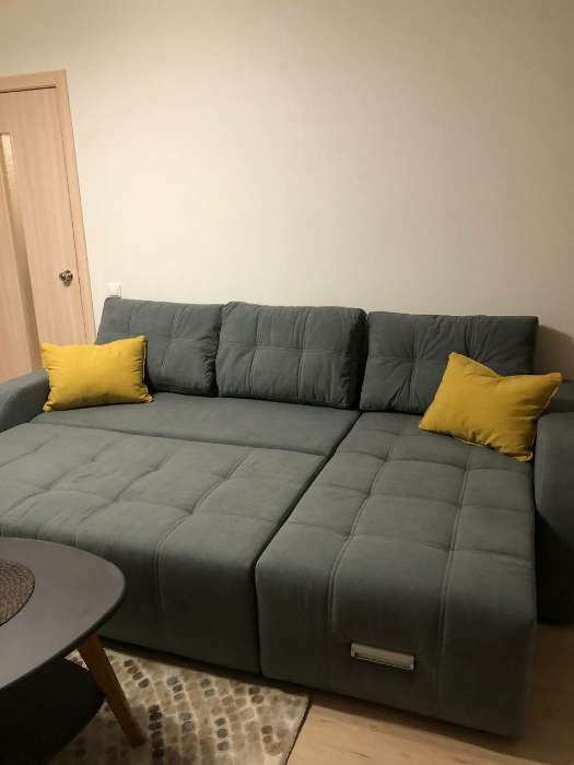 Фотография покупателя товара Угловой диван «Нью-Йорк 3», угол правый, пантограф, велюр, цвет селфи 15, подушки селфи 08 - Фото 1