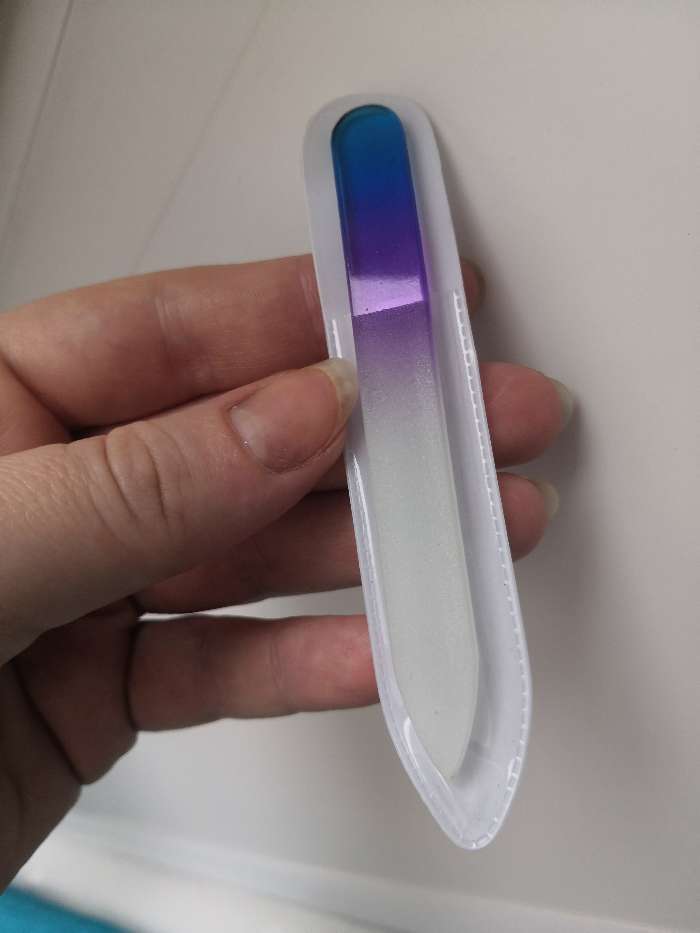 Фотография покупателя товара Пилка стеклянная для ногтей, 9 см, в чехле, цвет МИКС