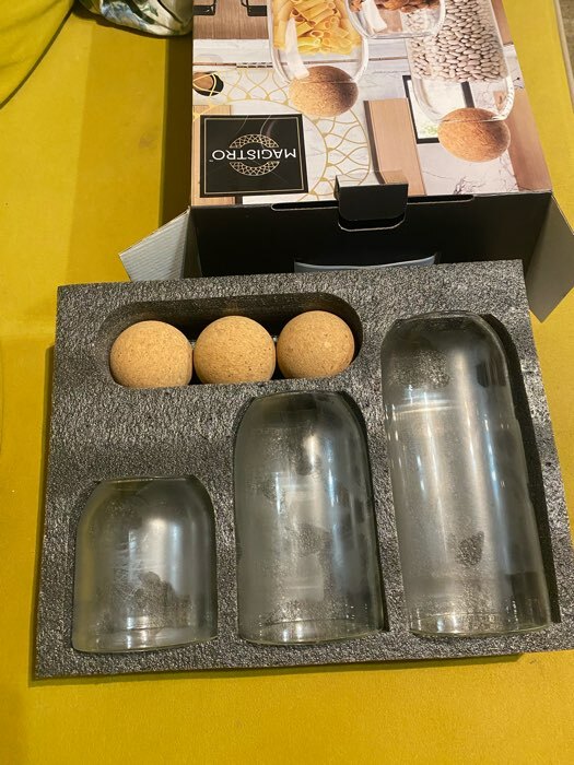 Фотография покупателя товара Набор банок стеклянных для сыпучих продуктов Magistro «Эко», 3 предмета: 450/700/1000 мл - Фото 3