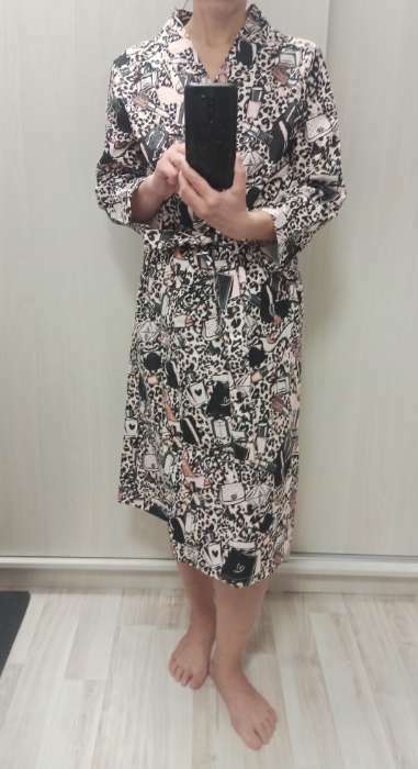 Фотография покупателя товара Халат женский Этель "Леопард" рукав 3/4, размер 42-44, вафля 200г/м2, 100% хлопок - Фото 3