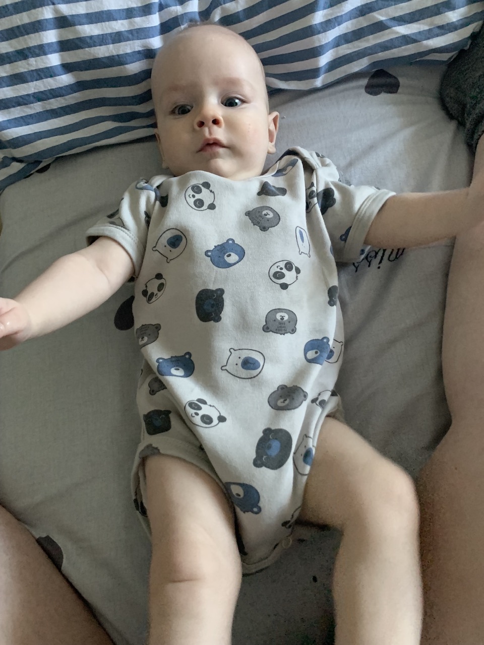 Фотография покупателя товара Боди детское Крошка Я «Мишка», рост 62-68 см, серое - Фото 1