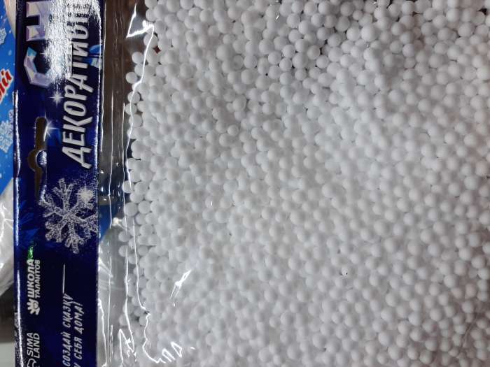Фотография покупателя товара Снег искусственный сыпучий для декора «Хлопья мелкие» 10 г - Фото 2
