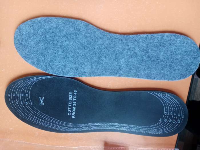 Фотография покупателя товара Стельки для обуви, универсальные, р-р RU до 46 (р-р Пр-ля до 46), 29 см, пара, цвет чёрный/серый - Фото 2