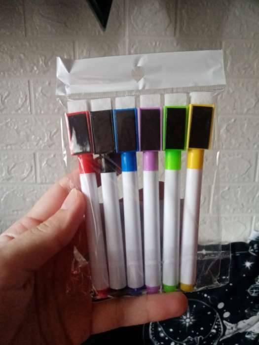 Фотография покупателя товара Маркер цветной на водной основе, с магнитом, набор 6 шт. - Фото 8