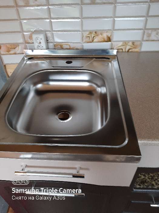 Фотография покупателя товара Мойка кухонная "Владикс", накладная, без сифона, 50х60 см, нержавеющая сталь 0.4 мм