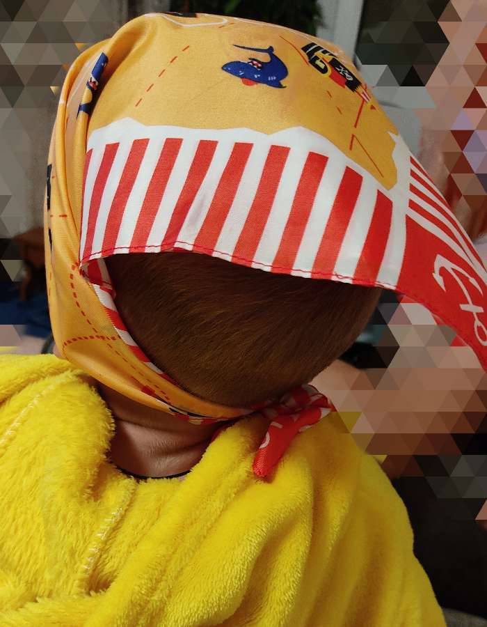 Фотография покупателя товара Бандана детская «Остров сокровищ», 50х50 см - Фото 3