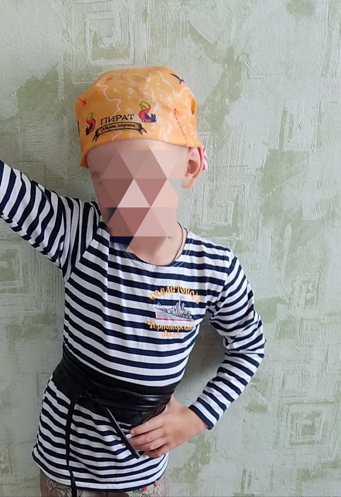 Фотография покупателя товара Бандана детская «Остров сокровищ», 50х50 см - Фото 4