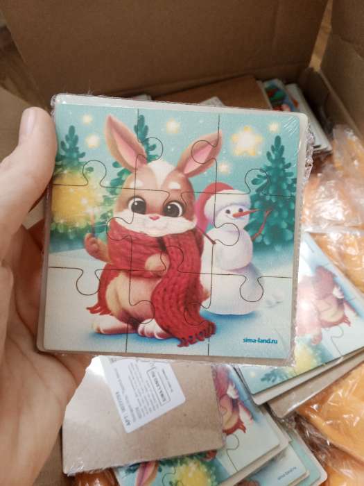 Фотография покупателя товара Пазлы деревянные «Пушистый заинька» - Фото 2