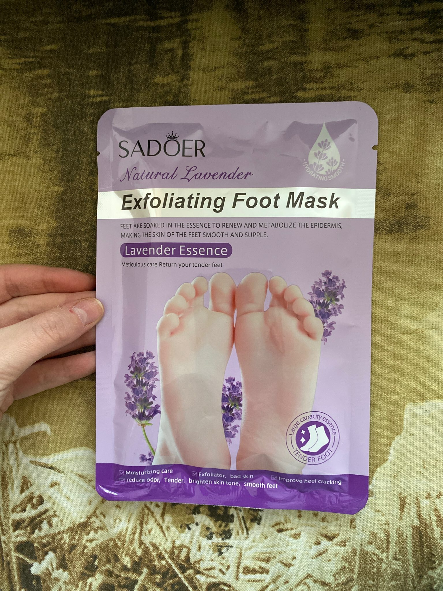 Фотография покупателя товара Пилинг-маска для ног, универсальная, восстанавливающая с лавандой - Фото 1