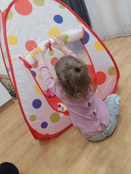 Фотография покупателя товара Детская игровая палатка «Кружки» 80 × 80 × 96 см - Фото 1