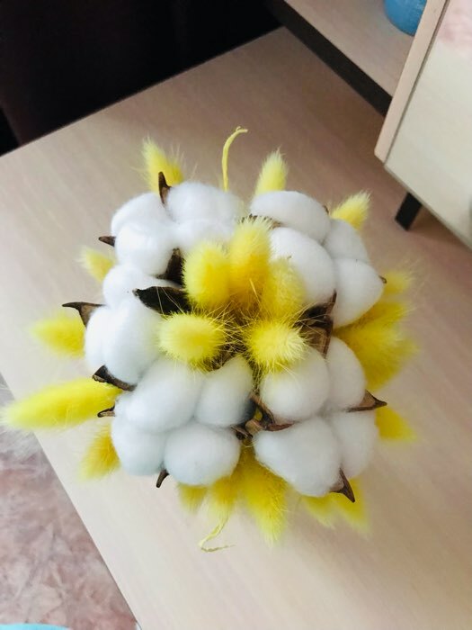 Фотография покупателя товара Декор сухоцвет "Хлопок" d-5 см, 30 см, белый - Фото 1