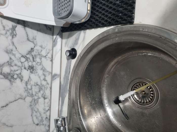 Фотография покупателя товара Врезной дозатор для жидкого мыла или средства для мытья посуды, 350 мл, цвет чёрный
