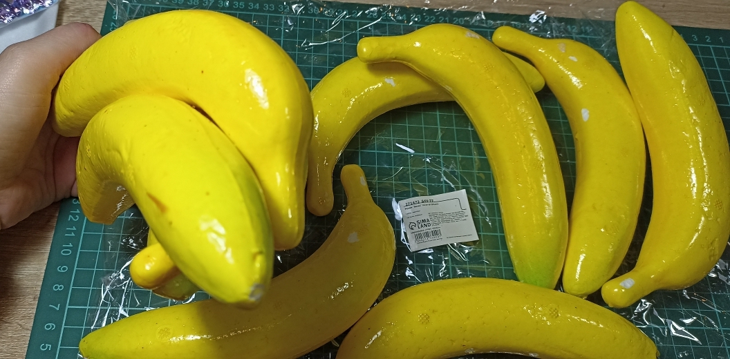 Фотография покупателя товара Муляж "Банан" 16 см шт, жёлтый - Фото 1