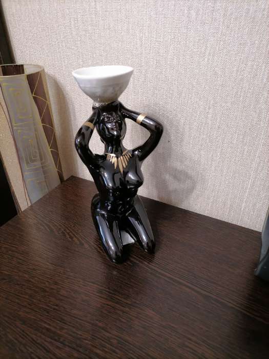 Фотография покупателя товара Подсвечник "Дива", чёрно-белый, керамика, 22 см, микс