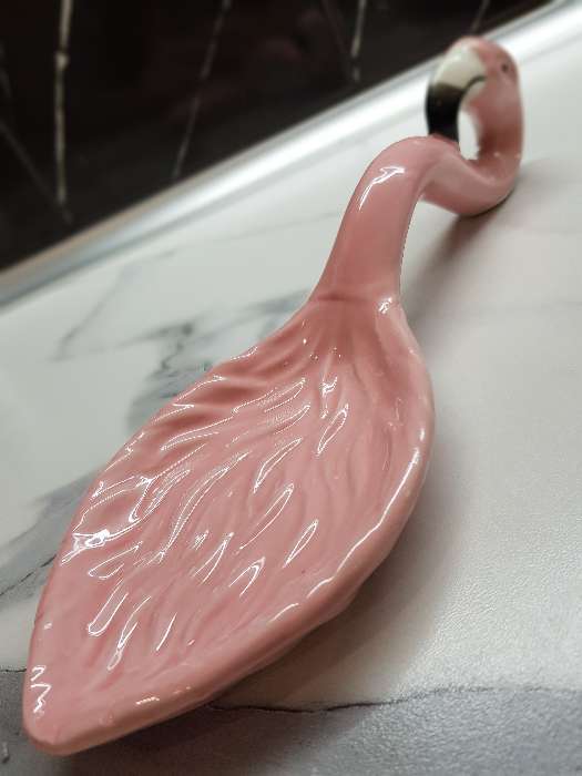Фотография покупателя товара Подставка под ложку «Фламинго», 26×9 см, цвет розовый - Фото 1