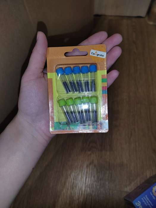 Фотография покупателя товара Грифели для циркуля, 10 футлярчиков, в 1 футлярчике 4 грифеля, блистер - Фото 1