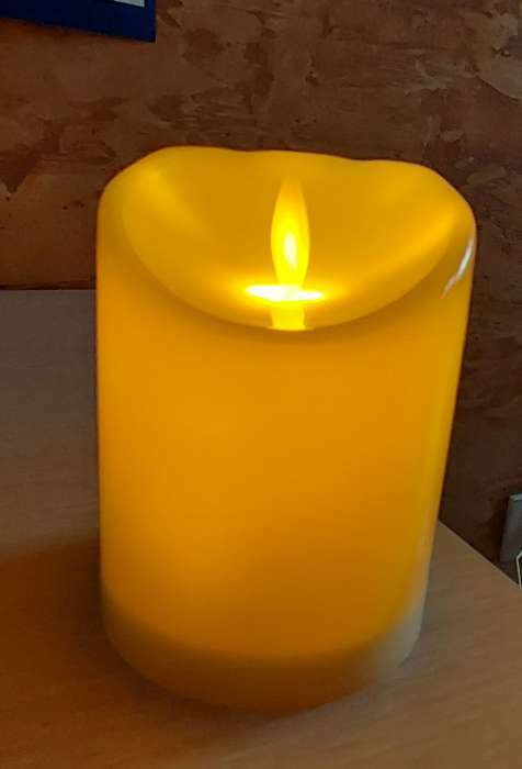 Фотография покупателя товара Ночник пластик "Большая свеча" от батареек 3ААА 7,5х7,5х10 см RISALUX