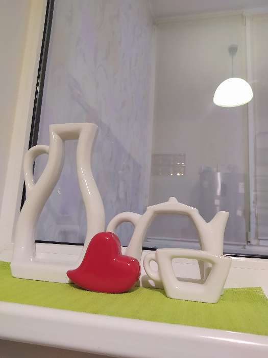 Фотография покупателя товара Ваза керамическая "Сердце", настольная, красное, 9 см