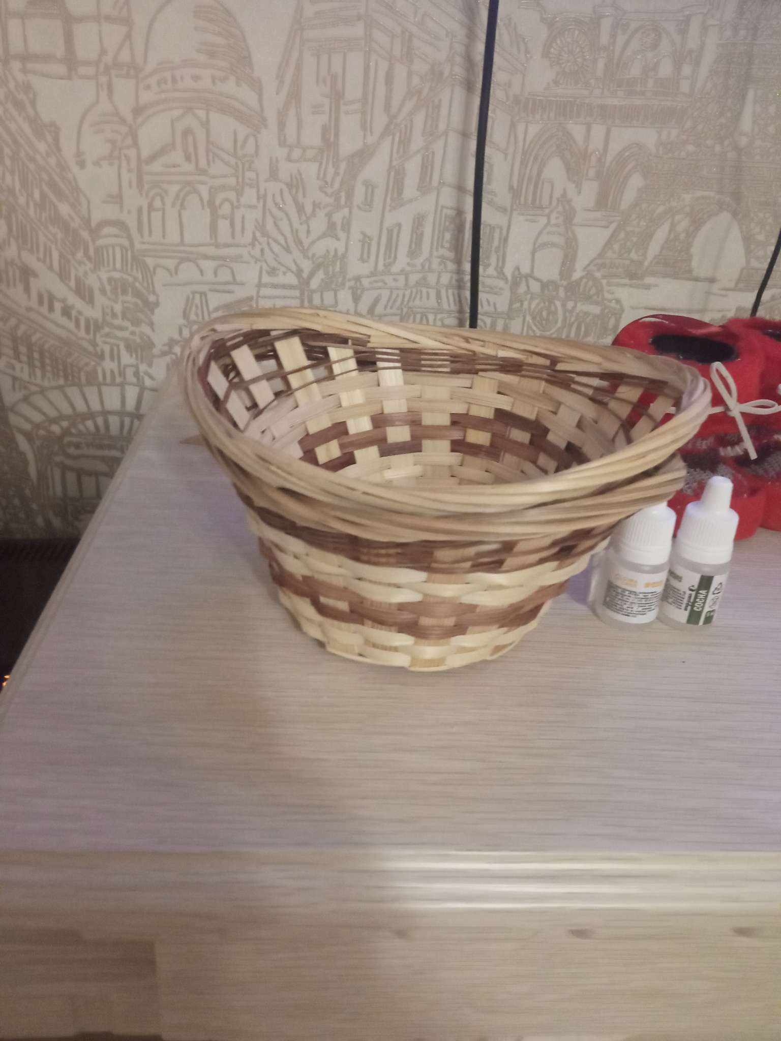 Фотография покупателя товара Корзина плетеная «Ладья», 20×17×8 см, бамбук - Фото 3