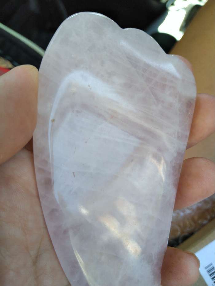 Фотография покупателя товара Пластина - скребок для массажа Гуаша, розовый кварц - Фото 4