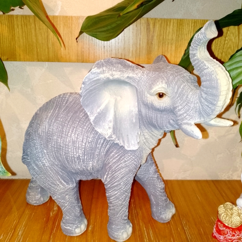 Фотография покупателя товара Фигура "Слон" серый, 28х29х15см - Фото 2
