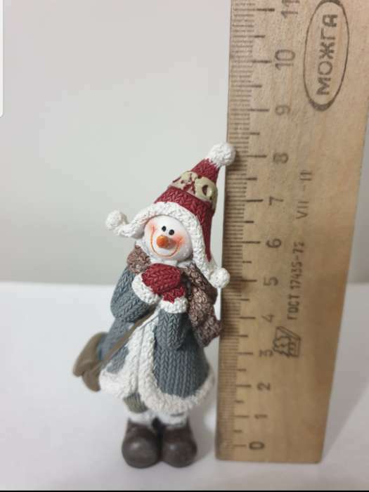Фотография покупателя товара Сувенир полистоун "Снеговик в вязанном наряде и шапке-колпаке" МИКС 9,3х4,3х2,5 см - Фото 2