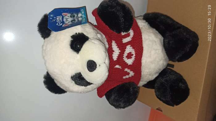 Фотография покупателя товара Мягкая игрушка «Панда» в кофте, 25 см - Фото 1