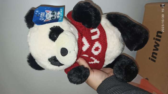 Фотография покупателя товара Мягкая игрушка «Панда» в кофте, 25 см - Фото 3