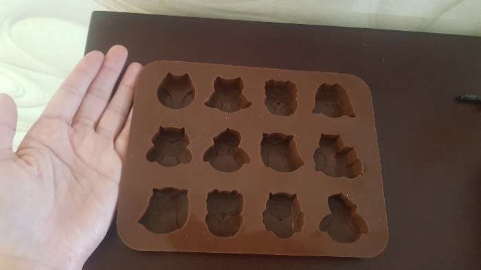 Фотография покупателя товара Форма для выпечки Доляна «Совы», силикон, 19×15 см, 12 ячеек, 3,5×3,5×1,5 см, цвет коричневый