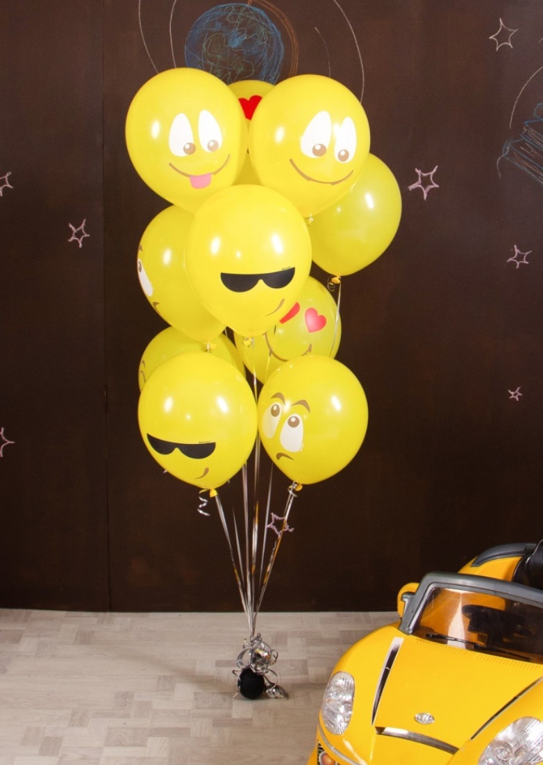Фотография покупателя товара Шар латексный 12" «Эмоции. Смайл», пастель, 1-сторонний, набор 10 шт., цвет жёлтый